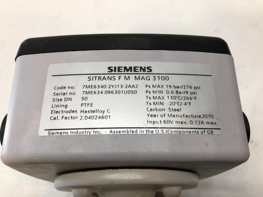 Siemens Sitrans FM MAG 3100 Electromagnetic Flow Sensor 7ME6340-2YJ13-2AA2